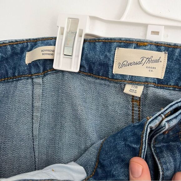 Universal Thread Boyfriend Cargo Jeans High Rise NON-stretch Cotton Tapered NWT - Picture 4 of 7